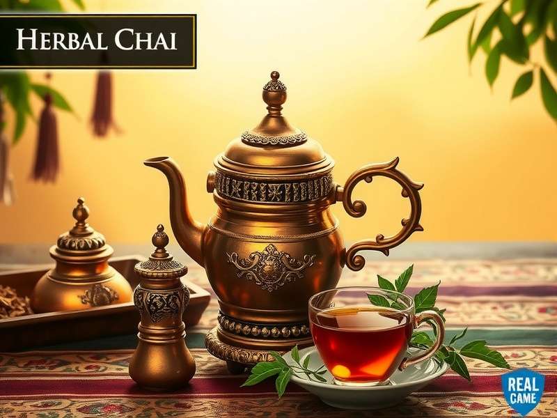Herbal Chai Connoisseur game cover showing traditional Indian tea setup